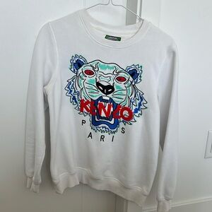 Kenzo Tiger Embroidered Sweatshirt | White | Size S